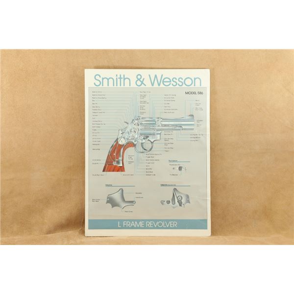Smith & Wesson Model 586 L-frame Revolver Exploded View 18" X 24" Poster