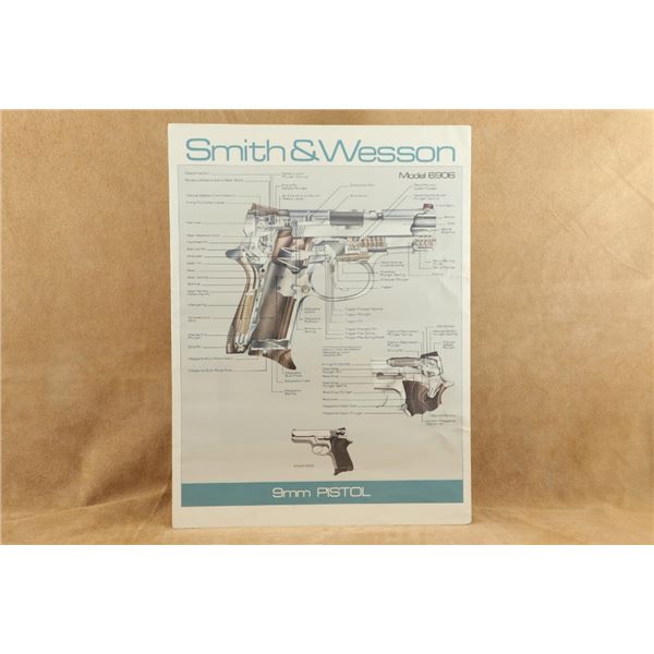 Smith & Wesson Model 6906 9mm Pistol Exploded View 18" X 24" Poster