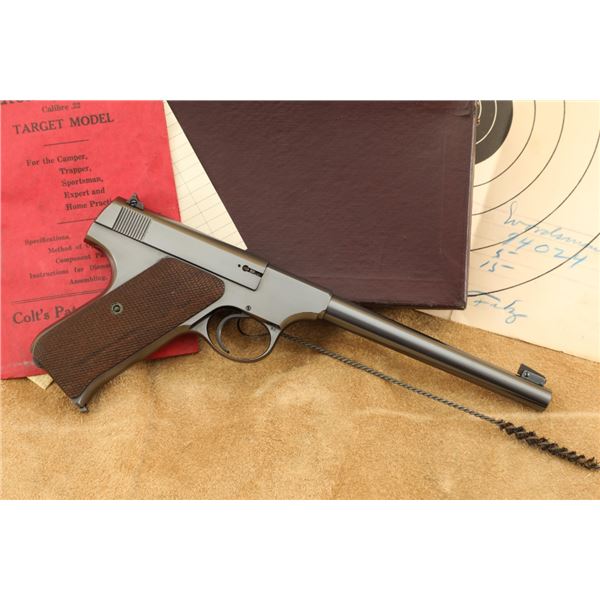 Boxed Colt Woodsman 1st Series Target Model .22 Long Rifle Lr Semi-automatic Pistol, 1935 C&r