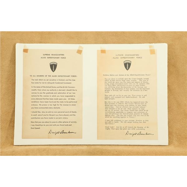 Wwii Shaef Documents General Eisenhower D-day Great Crusade Order, Post-war Farewell Communique