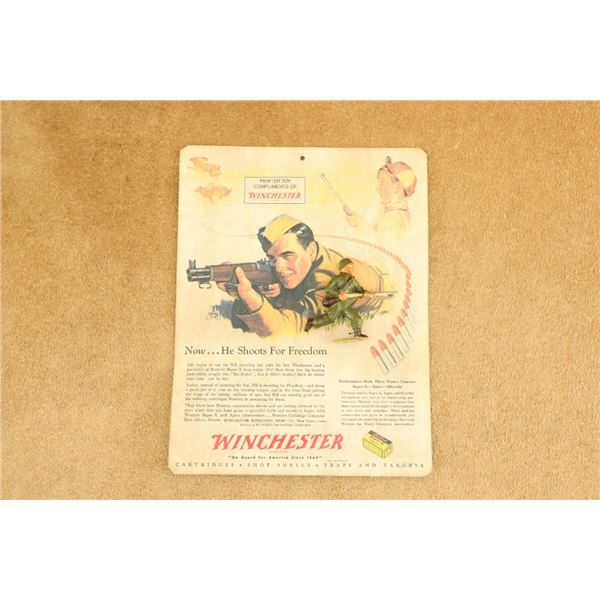1940s Wwii Winchester Promotional Pewter Toy Soldier Moc (6.5" X 8.5" Card)