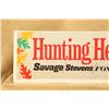 Image 2 : Vintage Savage, Stevens, Fox, Hunting Headquarters Cardboard Advertising Sign 40"x10"