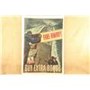Image 1 : Original 1944 U.S. Navy "fire Away! Buy Extra Bonds" 28.5" X 40" Poster