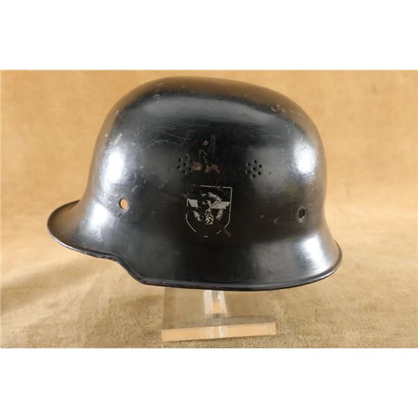 Wwii German Feuerschutzpolizei M34 Helmet Double Decal Fire Police Civil Defense No Liner