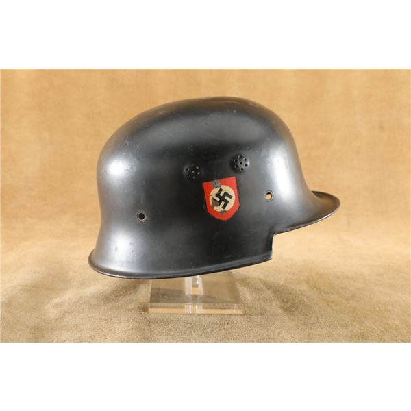 Wwii German Fire Police Feuerschutzpolizei Double Decal Steel M34 Helmet With No Liner