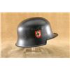 Image 1 : Wwii German Fire Police Feuerschutzpolizei Double Decal Steel M34 Helmet With No Liner