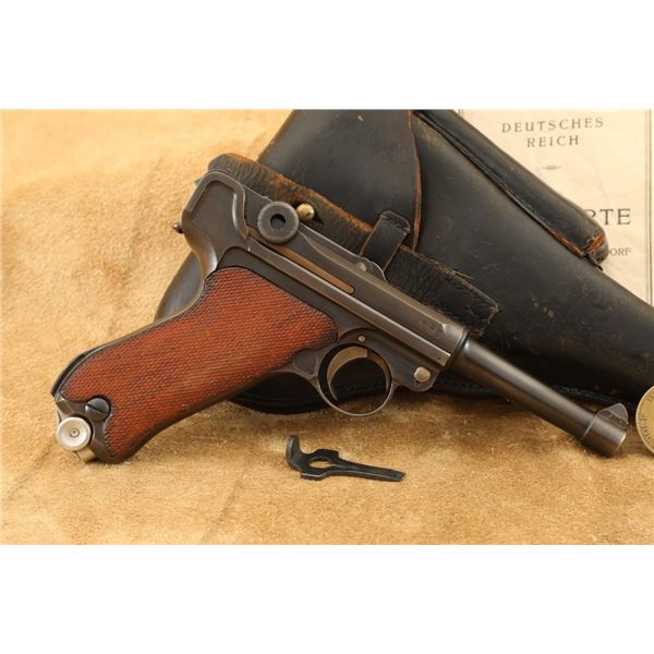 Wwi/weimar Dwm P.08 Bavarian Police 9mm Luger Semi-automatic Pistol And Artifacts, C&r