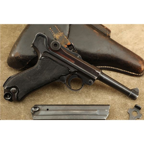 Matching Wwii German Mauser Byf P.08 Luger 9mm Military Semi-automatic Pistol, 1942 C&r