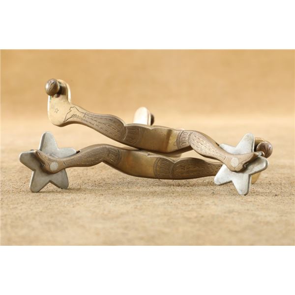 North & Judd "hercules Bronze" Star Brand Spurs Buermann Style Vintage Western Pair