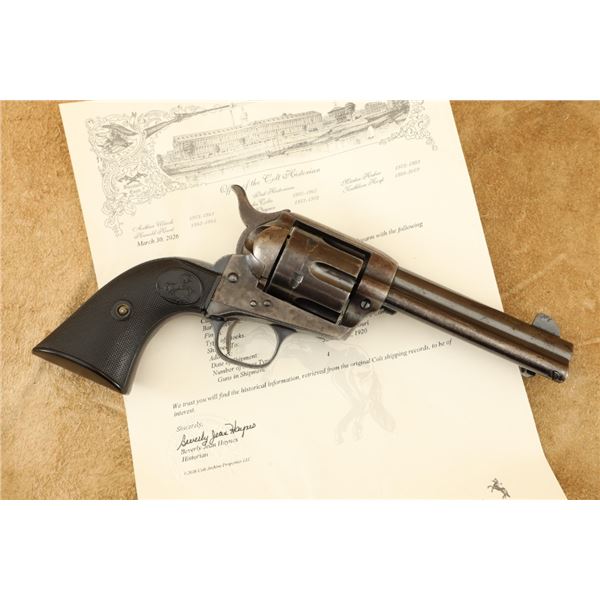 1st Gen First Serial Relocation Colt Single Action Army Saa 4.75" .45 Lc Revolver, 1920 C&r