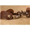 Image 15 : Crockett Cowboy Spurs Hand Tooled Leather Straps Cmc Buckles Western Riding Set