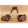 Image 1 : Crockett Cowboy Spurs Hand Tooled Leather Straps Cmc Buckles Western Riding Set