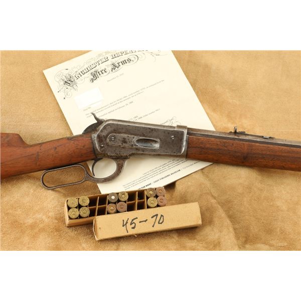 Winchester Model 1886 26" 45-70 W.C.F. Lever Action Rifle, Mfd 1888 Antique & Letter