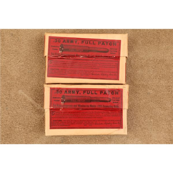 Vintage Winchester .30-40 Krag Full Patch Smokeless Ammunition 40rds, 2 Unopened Boxes