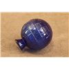 Image 10 : Antique 1880s Cobalt Blue 2.66" Blown Glass Target Ball, Pressed Square Grid Design