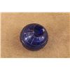 Image 2 : Antique 1880s Cobalt Blue 2.66" Blown Glass Target Ball, Pressed Square Grid Design