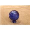 Image 6 : Antique 1880s Cobalt Blue 2.66" Blown Glass Target Ball, Pressed Square Grid Design