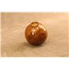 Image 4 : Antique 1880s Amber 2.60" Blown Glass Target Ball, 100% Intact W/ Original Factory Wood Shavings