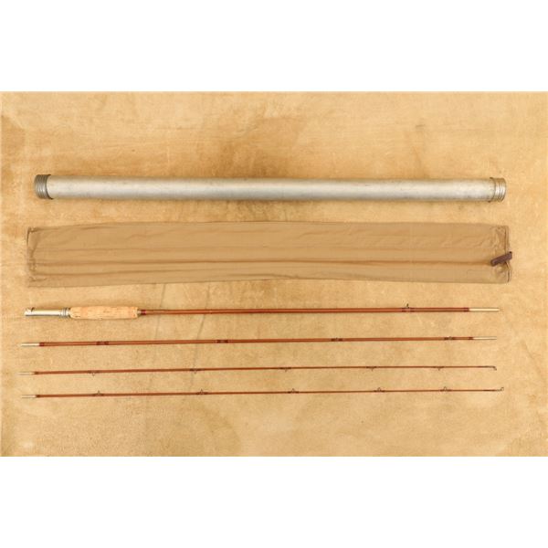 Winchester No. 6050 Split Bamboo 3 Piece 9' Fly Fishing Rod With Cloth Bag & Storage Tube