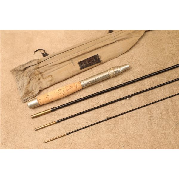 Winchester No. 5645 Four Piece 7.5' Steel Bait Casting Fishing Rod With Cloth Storage Bag