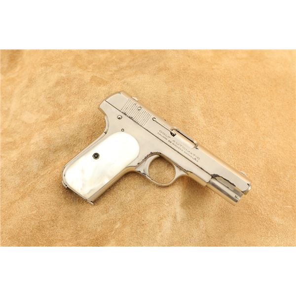 Colt Model 1903 Pocket Hammerless 3 3/4" Nickel .32 Acp Semi-automatic Pistol, 1923 C&r