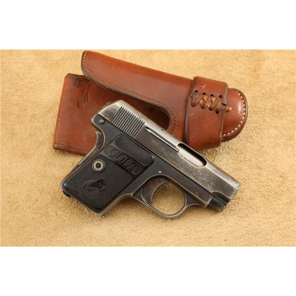 Colt Model 1908 Vest Pocket Hammerless 2" .25 Acp Semi-automatic Pistol & Holster, 1918 C&r