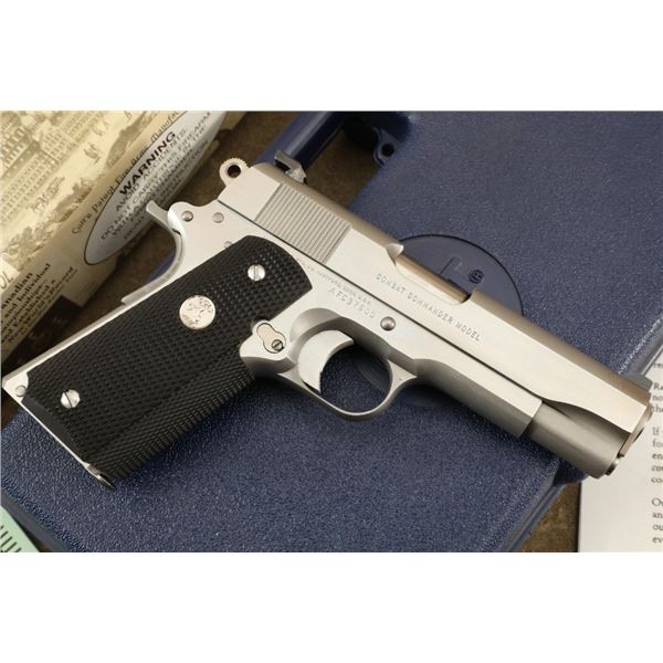 Boxed Colt Mk Iv Series 80 Combat Commander Stainless 1911 4.25" .45 Acp Semi-auto Pistol, 1992