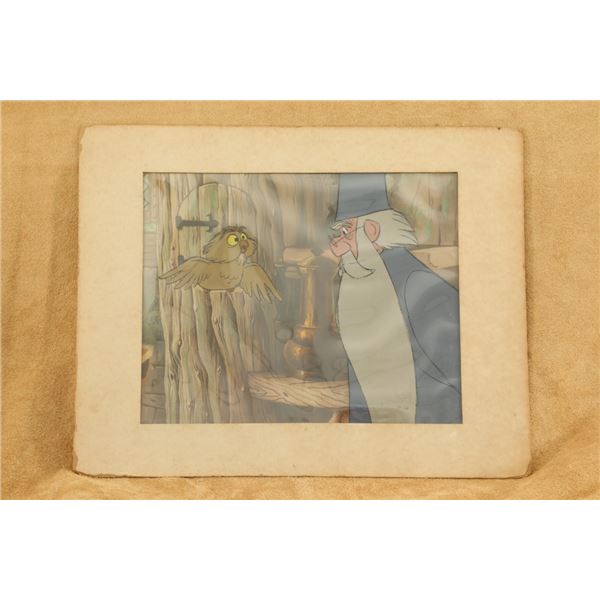 Vintage 1963 Disney Movie "the Sword In The Stone" Painted Original Production Cel And Background