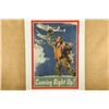 Image 1 : Original 1945 U.S. Army Air Forces "coming Right Up!" Recruitment 24" X 35" Poster