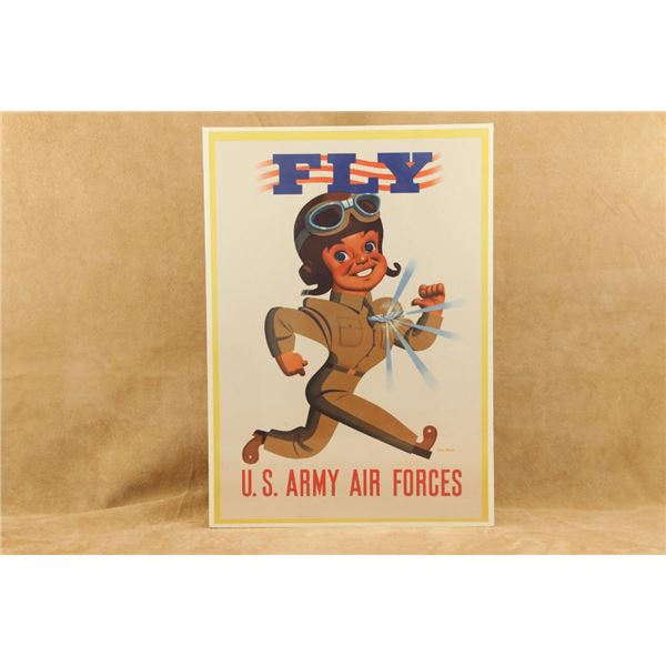 Wwii U.S. Army Air Forces "fly" 16" X 23" Recruitment Poster