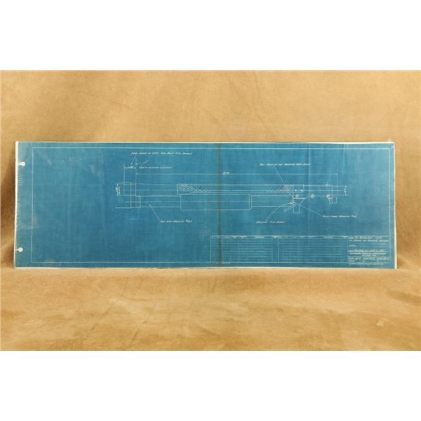 1941 Winchester Model 97 Trench Gun Blueprint Schematic Factory Cyanotype 12"x36.5"