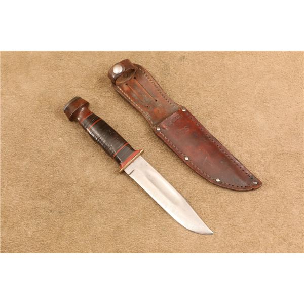 Wwii Ka-bar 5" Fighting Knife Personalized 1942 Robert Schmidt 1st Recon Troop With Sheath
