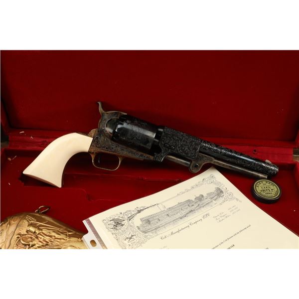 Cased Colt Master Engraved Third Model Dragoon 2nd Gen Percussion Revolver, Colt Letter, Ivory Grips