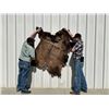 Image 3 : Vintage Bison Calf 68"x53" Repaired Suede Hair-on Buffalo Hide Rug Robe Blanket