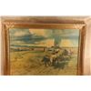 Image 2 : Vintage Robert Wesley Amick The Oregon Trail Framed Lithograph Pioneer Print 45.5"x33.5"