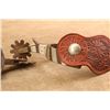 Image 11 : Crockett Cowboy Spurs M. Monroy Silver Buckles A.L. Pappas Tooled Straps Western Set
