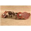 Image 17 : Crockett Cowboy Spurs M. Monroy Silver Buckles A.L. Pappas Tooled Straps Western Set