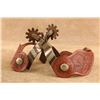 Image 18 : Crockett Cowboy Spurs M. Monroy Silver Buckles A.L. Pappas Tooled Straps Western Set