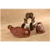 Image 4 : Crockett Cowboy Spurs M. Monroy Silver Buckles A.L. Pappas Tooled Straps Western Set