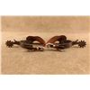 Image 5 : Crockett Cowboy Spurs M. Monroy Silver Buckles A.L. Pappas Tooled Straps Western Set