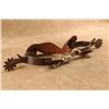 Image 8 : Crockett Cowboy Spurs M. Monroy Silver Buckles A.L. Pappas Tooled Straps Western Set