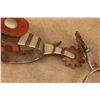 Image 9 : Crockett Cowboy Spurs M. Monroy Silver Buckles A.L. Pappas Tooled Straps Western Set