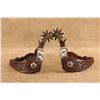 Image 1 : Crockett Western Spurs Tooled Leather Silver Accents North & Judd Buckles Vintage Set