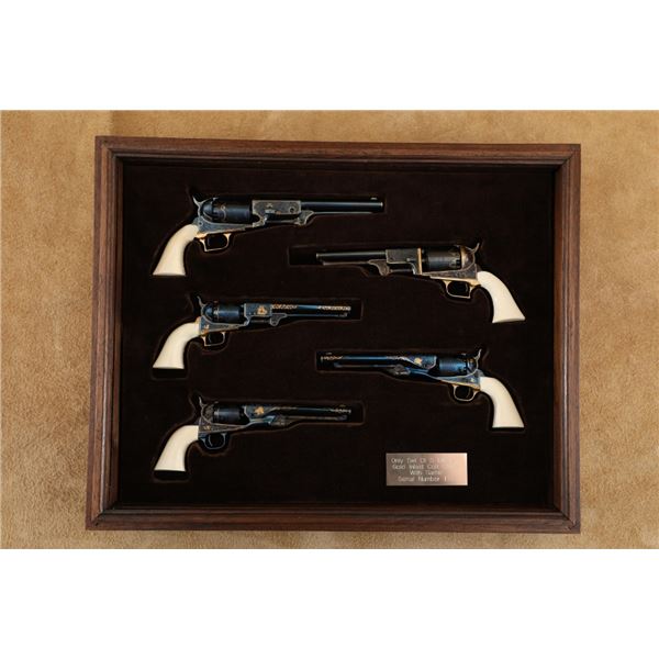 Set Of 5 Matching Serial Numbered Uberti Miniature Colt Percussion Revolvers