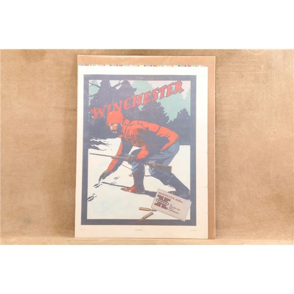Vintage 1980s Nancy Stahl Winchester Super-x 19x25.25 Advertising Lithograph Poster