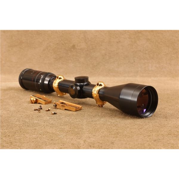 Weatherby Supreme 3-9x44mm Scope With Gold Plated Buehler 1" Rings & Bases Duplex Reticle