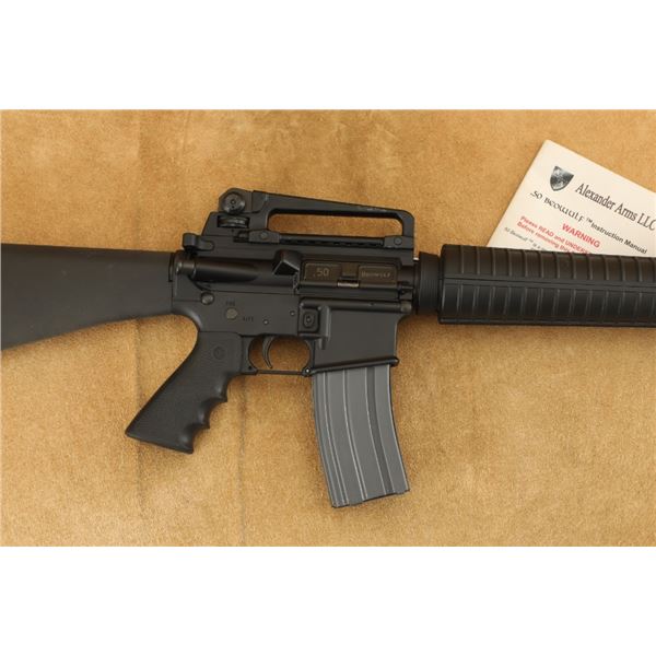 Custom Dpms A-15 Lower, Alexander Arms Upper .50 Beowulf 16" Semi Auto Rifle & Magazine