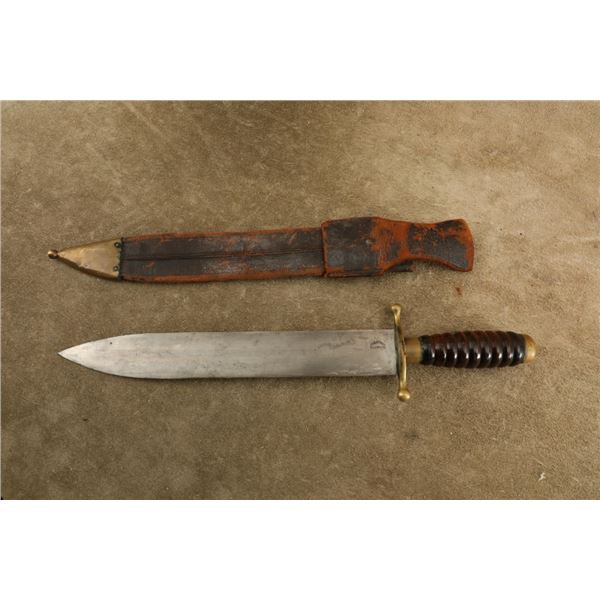 Antique Civil War 1862 Us Collins Hartford Hospital Corps Knife Rare 1st Pattern Leather Scabbard