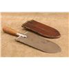 Image 2 : Antique Indian Wars 1880 Us Springfield Trowel Entrenching Tool Leather Sheath Us Marked Brass 9