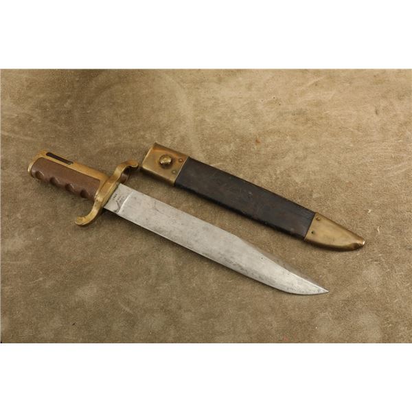 Antique Civil War 1863 Usn Dahlgren Bowie Bayonet Ames 12" Knife Dr Marked W Scabbard